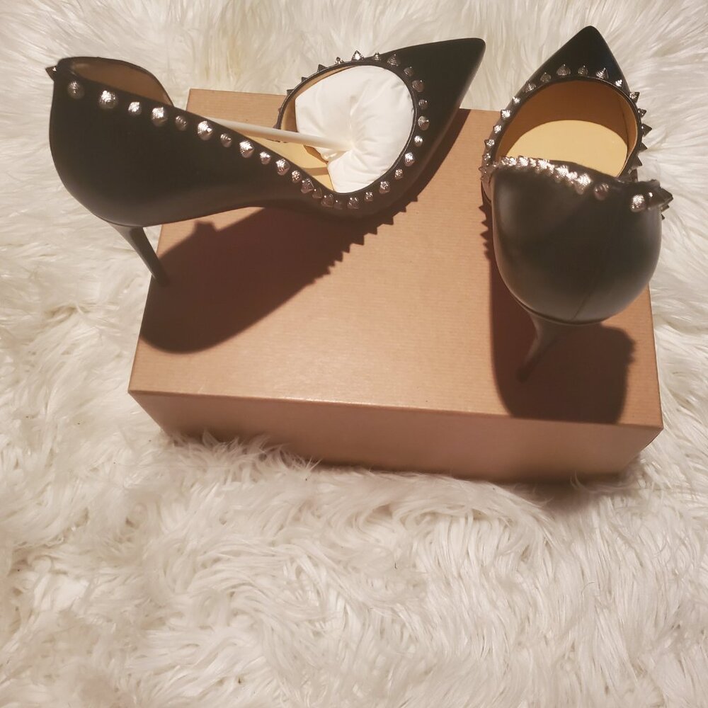 Christian Louboutin IRISHELL 85 NAPPA SHINY BK65 BLACK/SILVER (size 41) - Picture 2 of 9